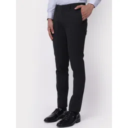 Blackberrys Men Textured Slim Fit Trousers image 3