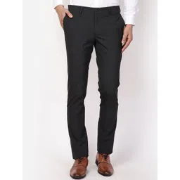 Blackberrys Men Textured Slim Fit Trousers image 5