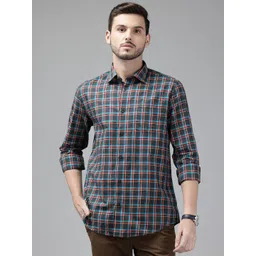 Blackberrys Pure Cotton Slim Fit Checked Shirt-picture-34