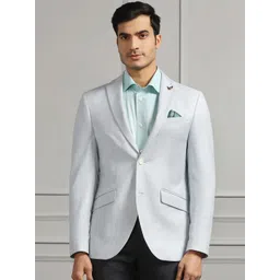 Blackberrys Self Design Slim Fit Single-Breasted Blazer-picture-20