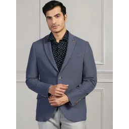Blackberrys Self Design Slim Fit Single-Breasted Blazer-picture-29