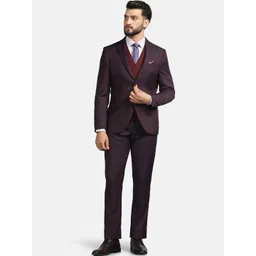 Blackberrys Self-Design Slim-Fit Single-Breasted Three-Piece Formal Suit-picture-29