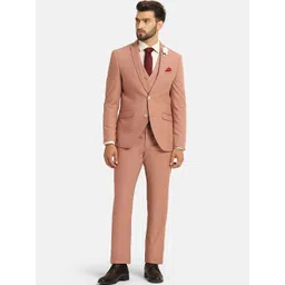 Blackberrys Slim-Fit Notched Lapel Collar Single-Breasted Three-Piece Formal Suit-picture-36