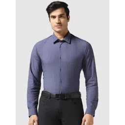 Blackberrys TechPro Men Blue Textured Formal Shirts-picture-29