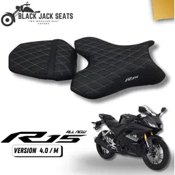 blackjackseats Premium Diamond Cut Seat Cover for R15 Version 4 / M – Stylish & Durable Split Bike Seat Cover For Yamaha R15 image 1
