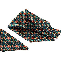 blacksmith Galaxy Printed Ascot and Macthing Pocket Square for Men-picture-19