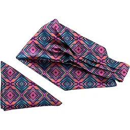 blacksmith Neon Nights Printed Ascot and Macthing Pocket Square for Men-picture-26