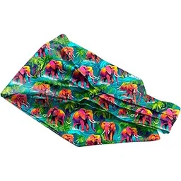 Elephant Printed Ascot for Men - Scarf Neckwear for Men with Matching Pocket Square-image-47