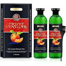 Blanc Fruit Vinegar Hair Gel Color With Free hair Dye Brush For Men And Women, Ammonia Free For Hair Care Natural Black hair Dye Colour 1000 ML-picture-23