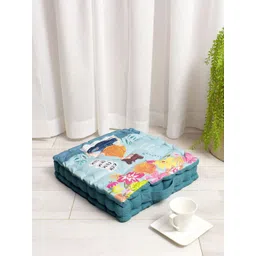 BLANC9 Blue & Orange Meditating Girl Printed Floor Cushion-picture-18