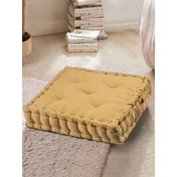 BLANC9 Mustard Solid Square Floor Cushion-picture-19