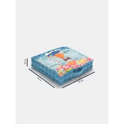 BLANC9 Orange & Blue Ethnic Motifs Printed Floor Cushion image 2