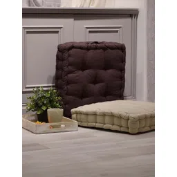 BLANC9 Set of 2 Brown & Beige Matlas Floor Cushion-picture-34