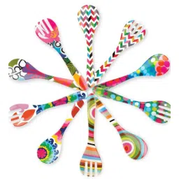 blank slate home French Bull- Bindi Multicolour Melamine (Set of 2) Salad Server Set-picture-30