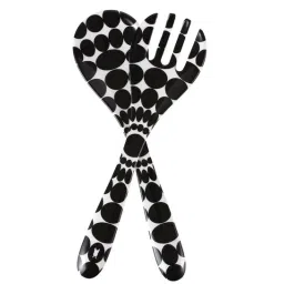 blank slate home French Bull- Foli Black & White Melamine (Set of 2) Salad Server Set-picture-20