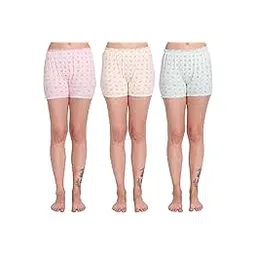 blazon BLAZONWomen's 100% Super Combed Cotton Hosiery Bloomers - Pack of 3 - Anti-Chafing - Multicoloured - Perfect for Cycling, Yoga, Walking & Lounging - Boxer/Boy Shorts/Under Skirt Shorts-picture-52