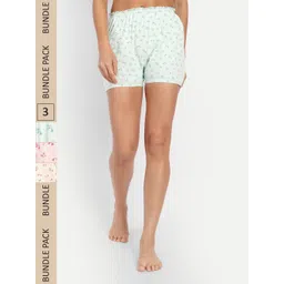 BLAZON Women Pack of 3 Cotton Printed Lounge Shorts-picture-14
