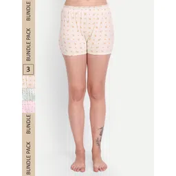 BLAZON Women Pack of 3 Cotton Printed Lounge Shorts-picture-17