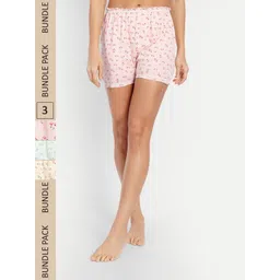 BLAZON Women Pack Of 3 Printed Cotton Lounge Shorts-picture-16