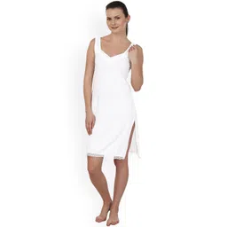 BLAZON Women White Solid Pure Cotton Full Camisole-picture-18