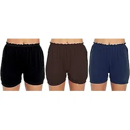 blazon Women's Cotton Hoisery Plain Bloomers Combo (Pack of 3) (Availabe Sizes: XS, S, M, L, XL, XXL, 3XL, 4XL, 5XL)-picture-31