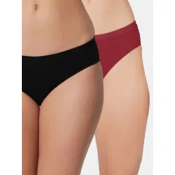 Bleeding Heart Black & Maroon Plain Panties - Pack Of 2-picture-27