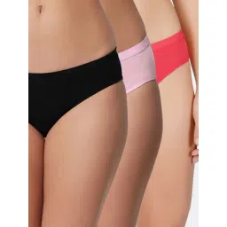 Bleeding Heart Black & Pink Plain Panties - Pack Of 3-picture-15