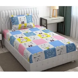 blenzza deco 180 TC Cotton Single Printed Flat Bedsheet-picture-38