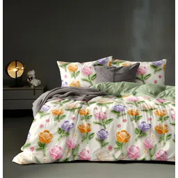 blenzza deco 210 TC Cotton Blend King Printed Flat Bedsheet-picture-36