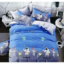 Blenzza Deco™ Glace Cotton Nursary Print Single Bed Reversible Babies 1 Kids Comforter & 1 Single Flat Bed Sheet with 1 Pillow Cover-picture-29