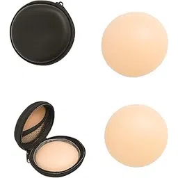 bless berries 2 Pair Skin Color Nipple Covers for Women | Natural & Comfortable Reusable Silicone Adhesive Pasties | Invisible Seamless Breast Petals-picture-34