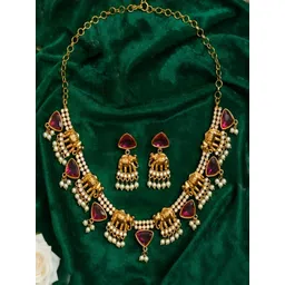 BlingNation American Diamond-Studded & Beaded Jewellery Set-picture-26