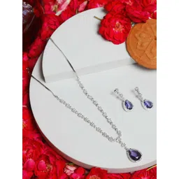 BlingNation Rhodium-Plated American Diamond Studded JewellerySet-picture-26