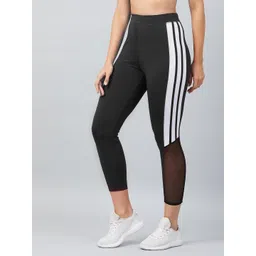 blinkin Striped Women White, Black Tights-picture-12