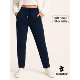 blinkin Women Solid Dark Blue Track Pants-picture-22