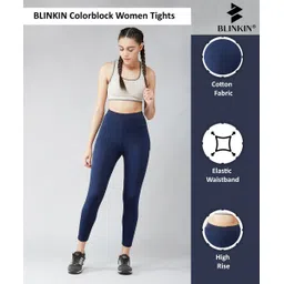 blinkin Solid Women Blue Tights image 4