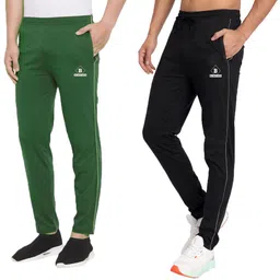 blinktees Pack of 2 Men Printed Green, Black Track Pants-picture-18
