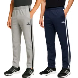 blinktees Pack of 2 Men Striped Silver, Dark Blue Track Pants-picture-11