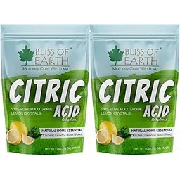 Bliss of Earth Citric Acid 100% Pure Food Grade Lemon Crystals Anhydrous Citric Acid Powder For Food Bath Cleaning & Preserving 2x453gm-image-22