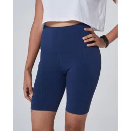 blissclub Bliss Club Women Navy Blue The Ultimate Cycling Shorts with 2 Pockets image 1