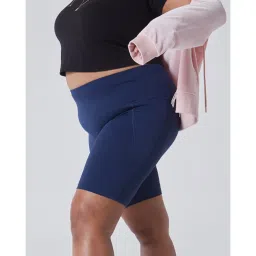 blissclub Bliss Club Women Navy Blue The Ultimate Cycling Shorts with 2 Pockets image 5