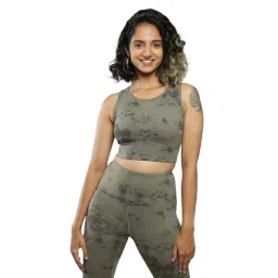 BlissClub Green Printed Sports Bra-picture-42