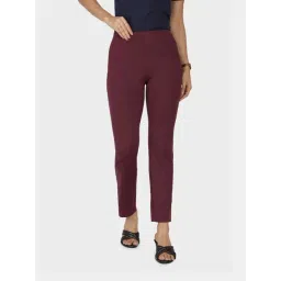 BlissClub Maroon High Rise Pants-picture-10