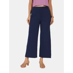 Blissclub Navy Blue Blended Regular Fit Trouser-picture-20