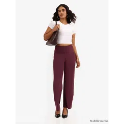 BlissClub Purple Plain Mid Rise Pants-picture-42
