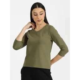 Blissclub V-Neck Three-Quarter Sleeves Moisture Wicking Formal T-shirt-picture-31