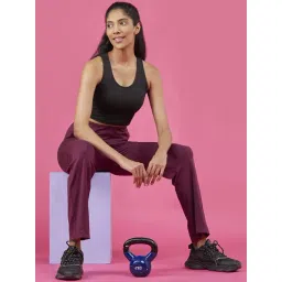 BlissClub Women Burgundy On The Go Straight Pants-picture-14