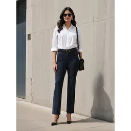 Blissclub Women Flared High-Rise Trousers-picture-34