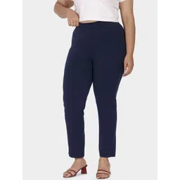 Blissclub Women Plus Size Straight Fit High-Rise Wrinkle Free Trousers-picture-43