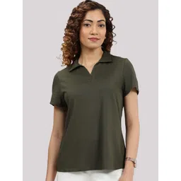 Blissclub Women Polo Collar T-shirt-picture-38